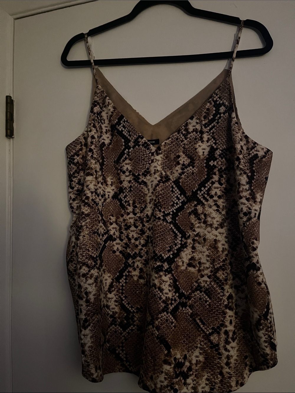 Express Snake Print Spaghetti Strap Cami in Brown and Black